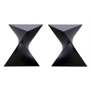 Home Square Modern Triangle End Table in Black Finish - Set of 2