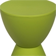 Home Square Modern Plastic Ribbed Round End Table in Green - Set of 2