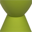 Home Square Modern Plastic Ribbed Round End Table in Green - Set of 2