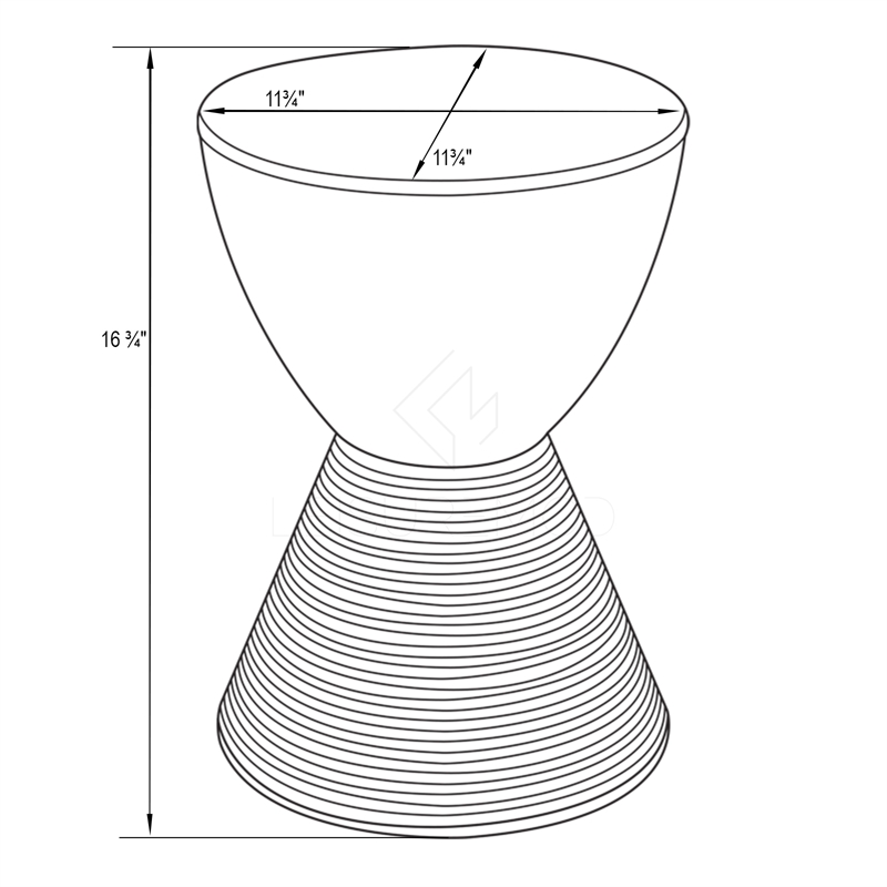 Home Square Modern Plastic Ribbed Round End Table in Light Gray - Set of 2