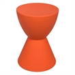 Home Square Modern Plastic Ribbed Round End Table in Orange - Set of 2
