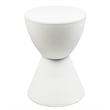 Home Square Modern Plastic Ribbed Round End Table in White - Set of 2