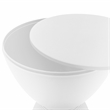 Home Square Modern Plastic Ribbed Round End Table in White - Set of 2