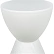 Home Square Modern Plastic Ribbed Round End Table in White - Set of 2