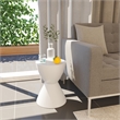 Home Square Modern Plastic Ribbed Round End Table in White - Set of 2