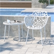Home Square Modern Glass Top Aluminum Base End Table in White - Set of 2
