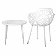 Home Square Modern Glass Top Aluminum Base End Table in White - Set of 2
