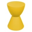 Home Square Modern Plastic Ribbed Round End Table in Yellow - Set of 2