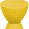 Home Square Modern Plastic Ribbed Round End Table in Yellow - Set of 2