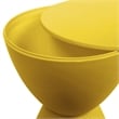 Home Square Modern Plastic Ribbed Round End Table in Yellow - Set of 2