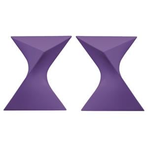 Home Square Modern Plastic Triangle End Table in Purple - Set of 2