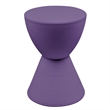 Home Square Modern Plastic Ribbed Round End Table in Purple - Set of 2