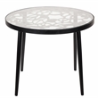 Home Square Modern Glass Top Aluminum Base End Table in Black - Set of 2