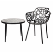Home Square Modern Glass Top Aluminum Base End Table in Black - Set of 2