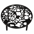 Home Square Modern Glass Top Aluminum Base End Table in Black - Set of 2