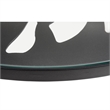 Home Square Modern Glass Top Aluminum Base End Table in Black - Set of 2