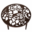 Home Square Modern Glass Top Aluminum Base End Table in Brown - Set of 2