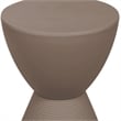 Home Square Modern Plastic Ribbed Round End Table in Taupe - Set of 2