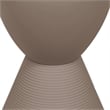 Home Square Modern Plastic Ribbed Round End Table in Taupe - Set of 2