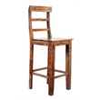 Home Square Sheesham Solid Wood Bar Stool in Brown Finish - Set of 2