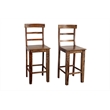 Home Square Sheesham Solid Wood Bar Stool in Brown Finish - Set of 2