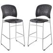 Home Square Sled Base and Round Back Counter Stool in Black Finish - Set of 2