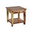 Home Square Solid Wood End Table with Drawer in Natural - Set of 2