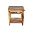 Home Square Solid Wood End Table with Drawer in Natural - Set of 2