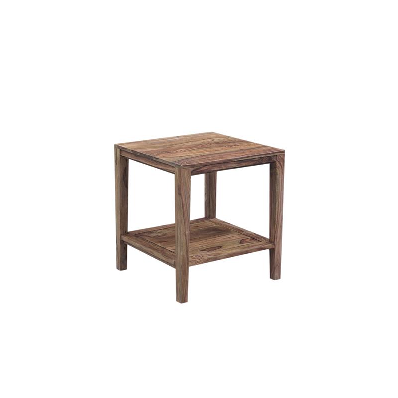 Home Square Sheesham Wood End Table in Natural Finish - Set of 2