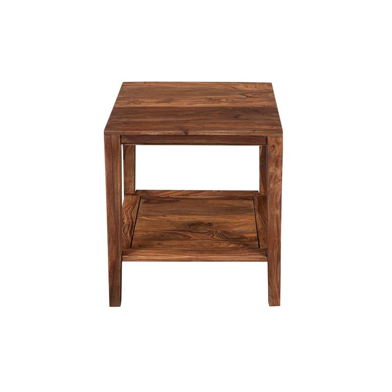 Home Square Sheesham Wood End Table in Natural Finish - Set of 2