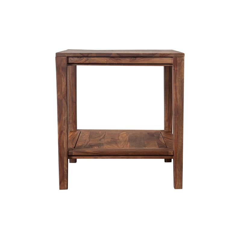 Home Square Sheesham Wood End Table in Natural Finish - Set of 2