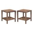 Home Square Sheesham Wood End Table in Natural Finish - Set of 2