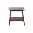 Home Square Modern Solid Acacia Wood End Table in Walnut - Set of 2