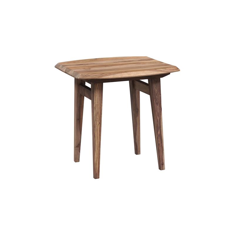 Home Square Solid Sheesham Wood End Table in Natural Finish - Set of 2