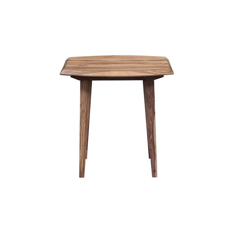 Home Square Solid Sheesham Wood End Table in Natural Finish - Set of 2