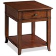 Home Square 1 Drawer End Table in Burnished Cherry Finish - Set of 2