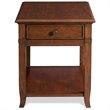 Home Square 1 Drawer End Table in Burnished Cherry Finish - Set of 2