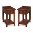 Home Square 1 Drawer End Table in Burnished Cherry - Set of 2