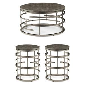 Home Square 3-Piece Set with 2 Chairside Tables and Coffee Table in Gray