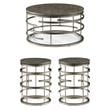 Home Square 3-Piece Set with 2 Chairside Tables and Coffee Table in Gray
