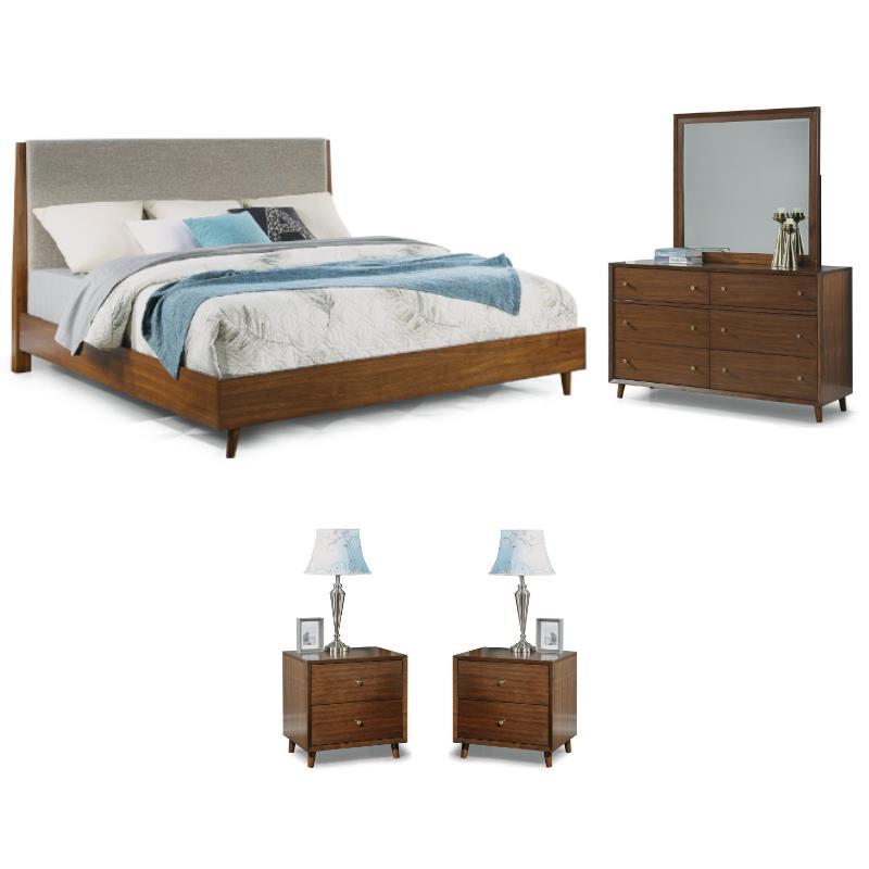 Home Square 4-Piece Set with 2 Nightstands & Dresser & King Bed