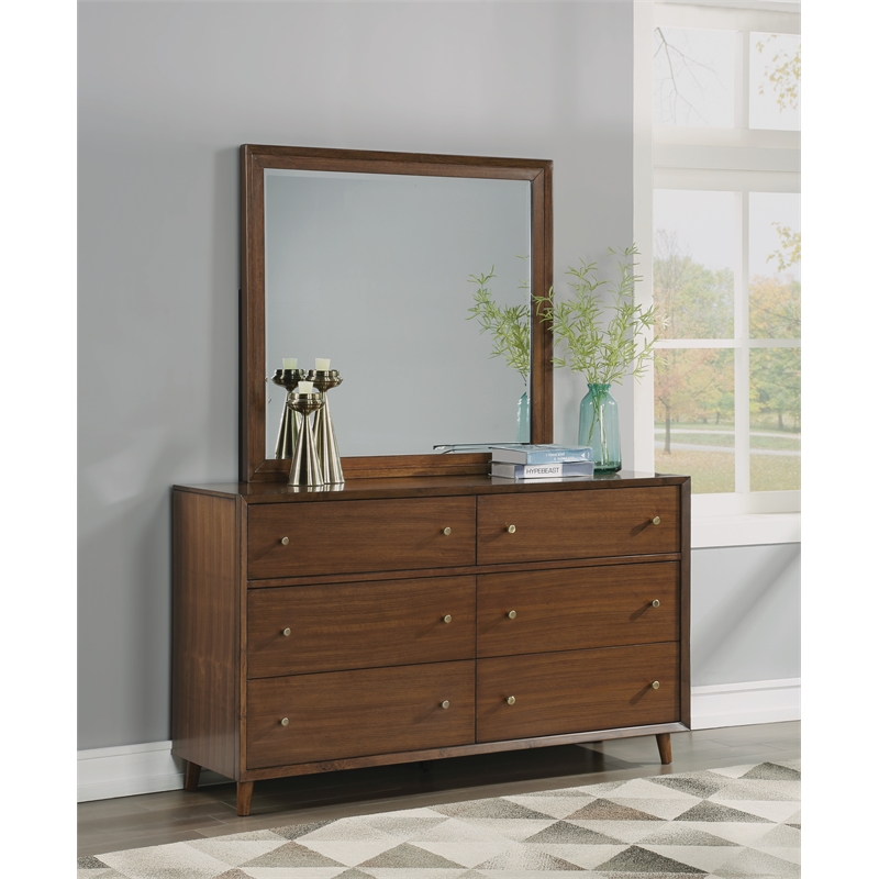 Home Square 2-Piece Set with Wood Drawer Chest and Dresser in Brown