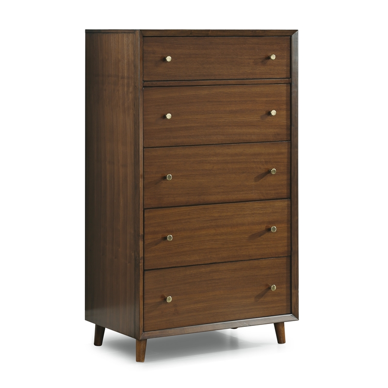 Home Square 2-Piece Set with Wood Drawer Chest and Dresser in Brown