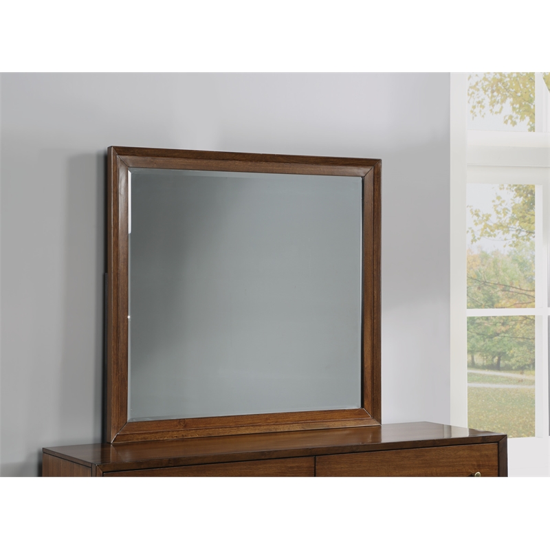 Home Square 2-Piece Set with Wood Drawer Chest and Dresser in Brown