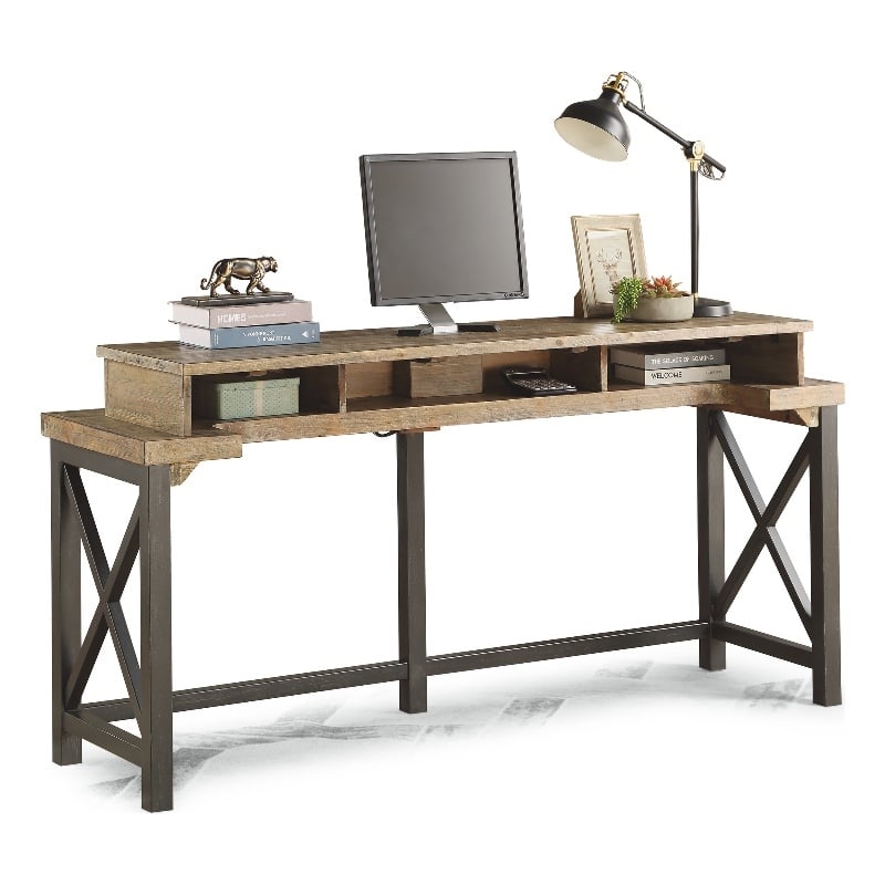 Home Square 3-Piece Set with Console and 2 Stools in Light Brown