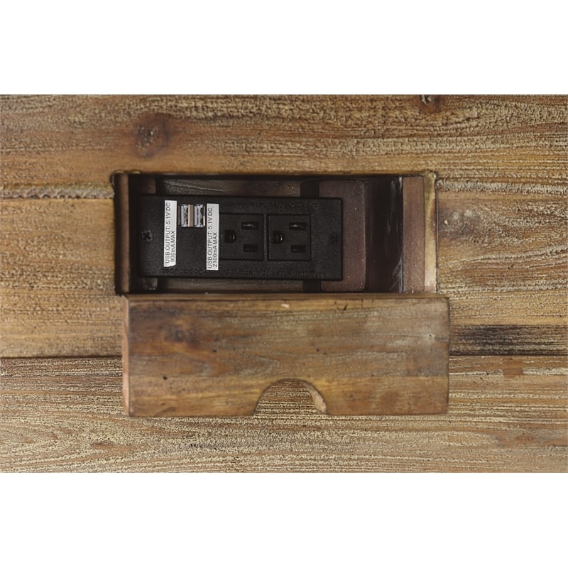 Home Square 3-Piece Set with Console and 2 Stools in Light Brown