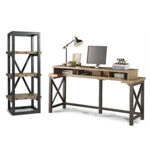 Home Square 2-Piece Set with Side Pier and Console in Light Brown