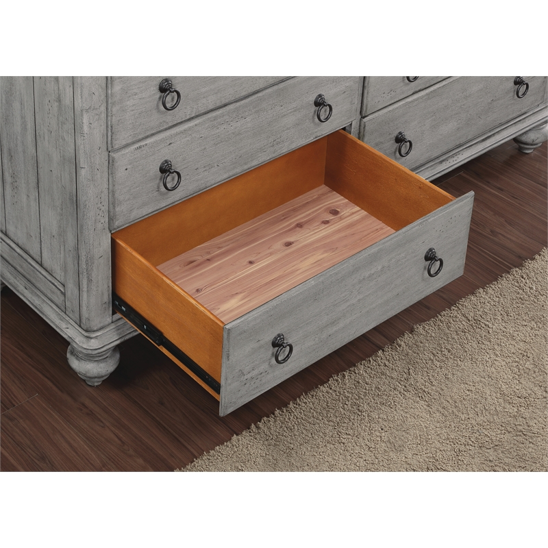 Home Square 2-Piece Set with Drawer Chest & Dresser in Weathered Gray