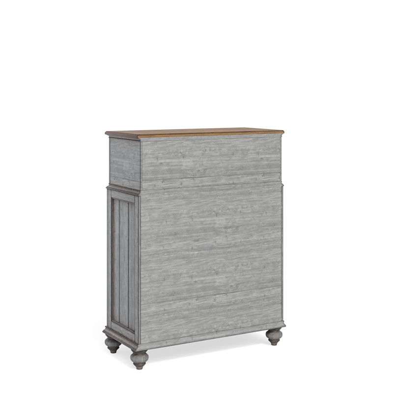 Home Square 2-Piece Set with Drawer Chest & Dresser in Weathered Gray