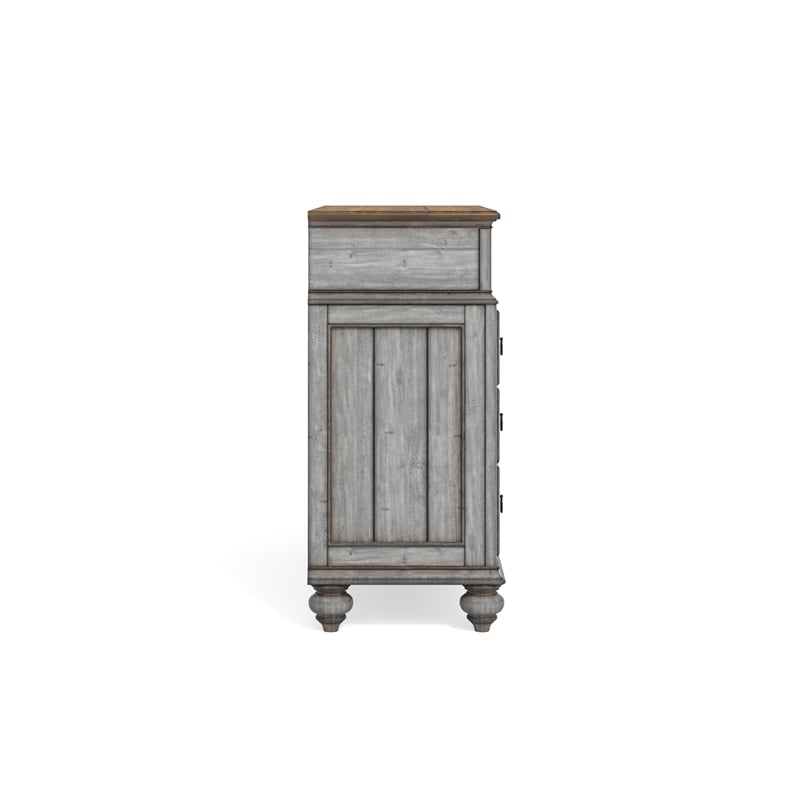Home Square 2-Piece Set with Drawer Chest and Media Chest in Weathered Gray